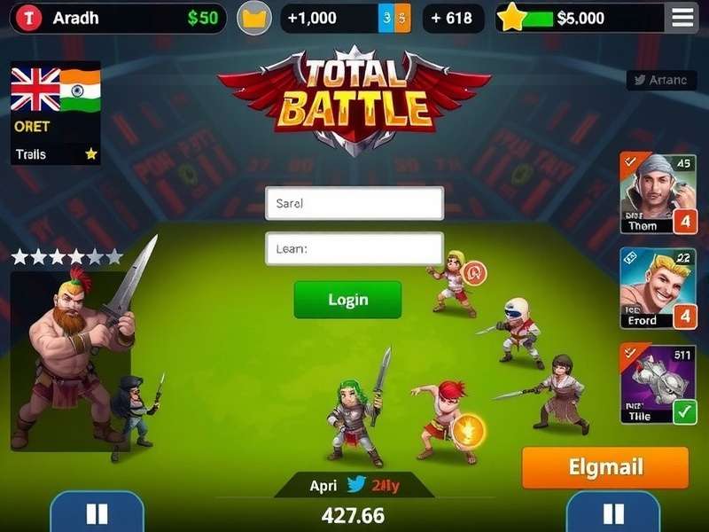 Total Battle Email Login Screen