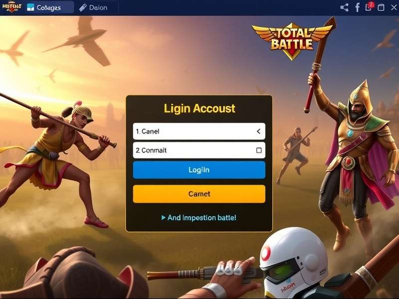 Total Battle लॉगिन पेज इंटरफ़ेस स्क्रीनशॉट