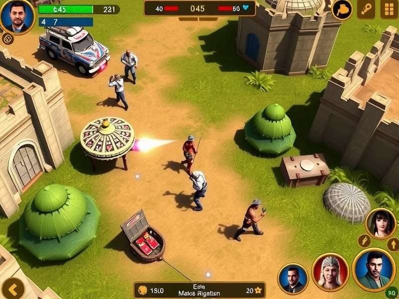 Total Battle Gameplay स्क्रीनशॉट - सेना और गढ़ दिखाता हुआ