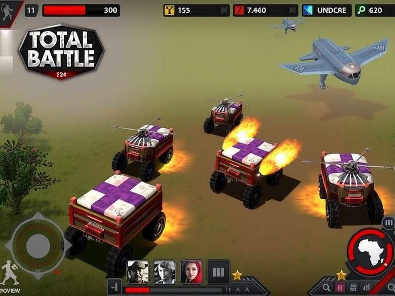 Total Battle गेमप्ले स्क्रीनशॉट - सेना और किले की व्यू