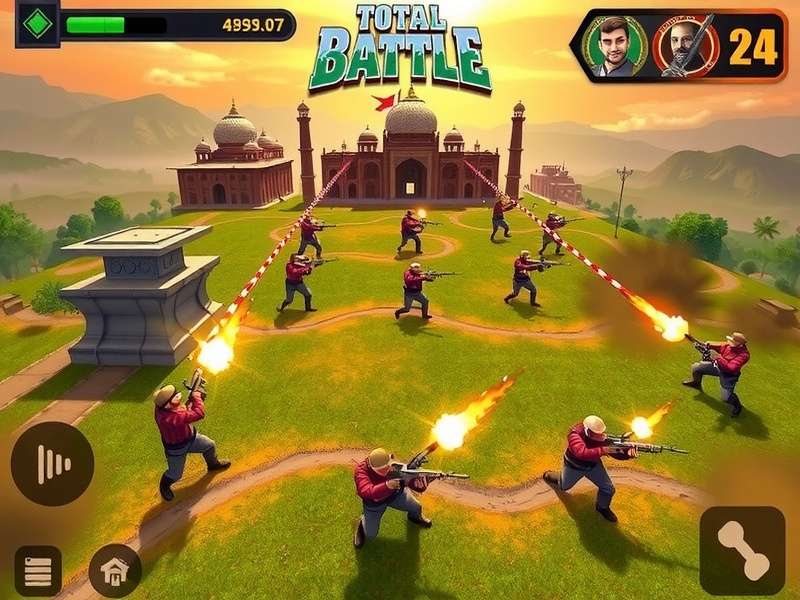 Total Battle Gameplay Screenshot showing army and base management