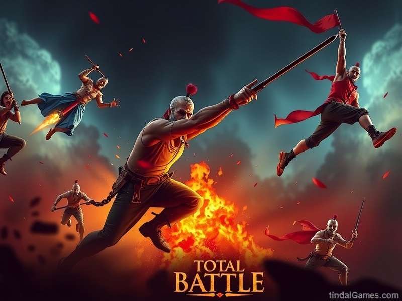Total Battle गेम का स्क्रीनशॉट दिखाते हुए शहर और सेना