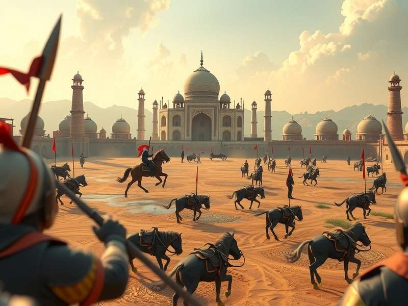 Total Battle गेम का स्क्रीनशॉट जिसमें सेना और किला दिख रहा है