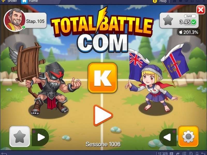 Epic Total Battle game scene showing armies clashing