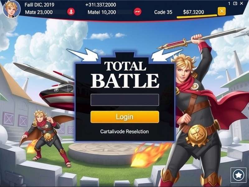 Total Battle Strategy Game Interface showing login and tactical map