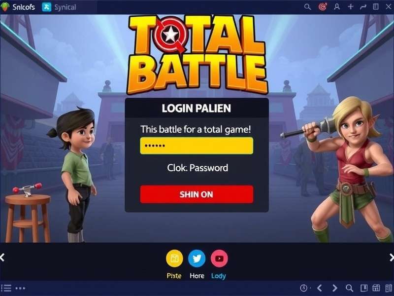 Total Battle login screen interface