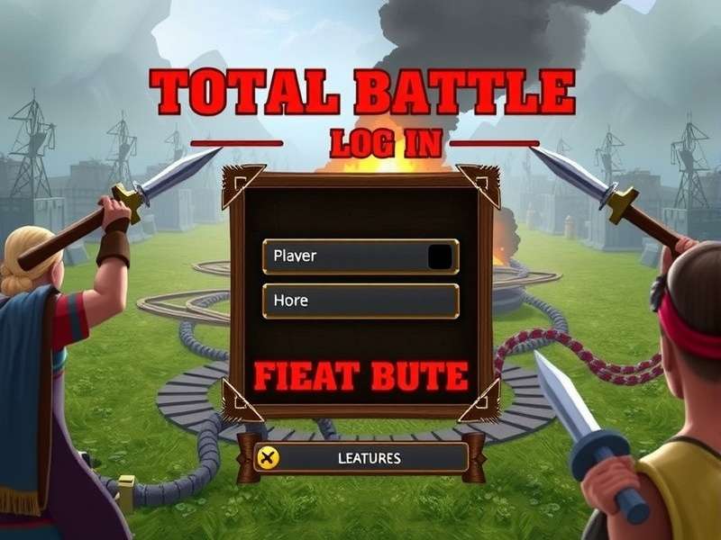 Total Battle Login Screen and Strategy Map Interface