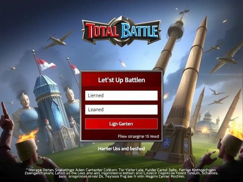Total Battle Login Screen for German Players
