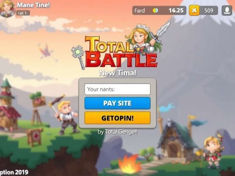 Total Battle Login Screen on Modern Smartphone