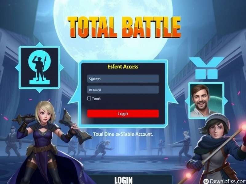 Total Battle Login Page Account Access - Hero banner showing game login interface