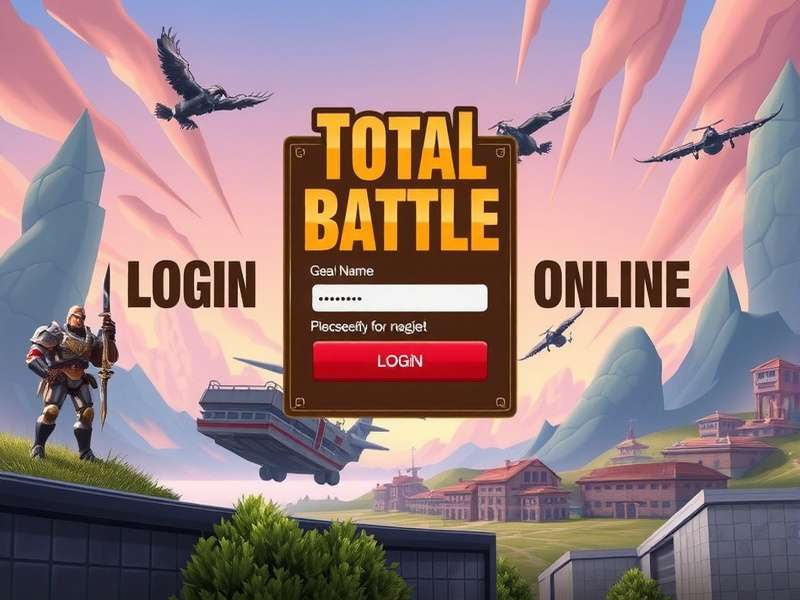 Total Battle Online Game Login dashboard showing commander overview and active missions