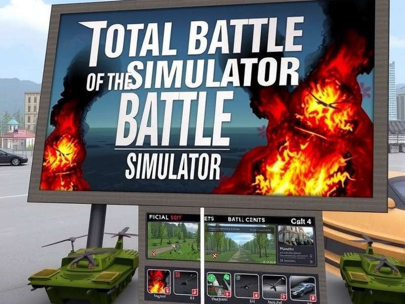 Total Battle Simulator massive battle scene with thousands of units clashing on a vibrant battlefield