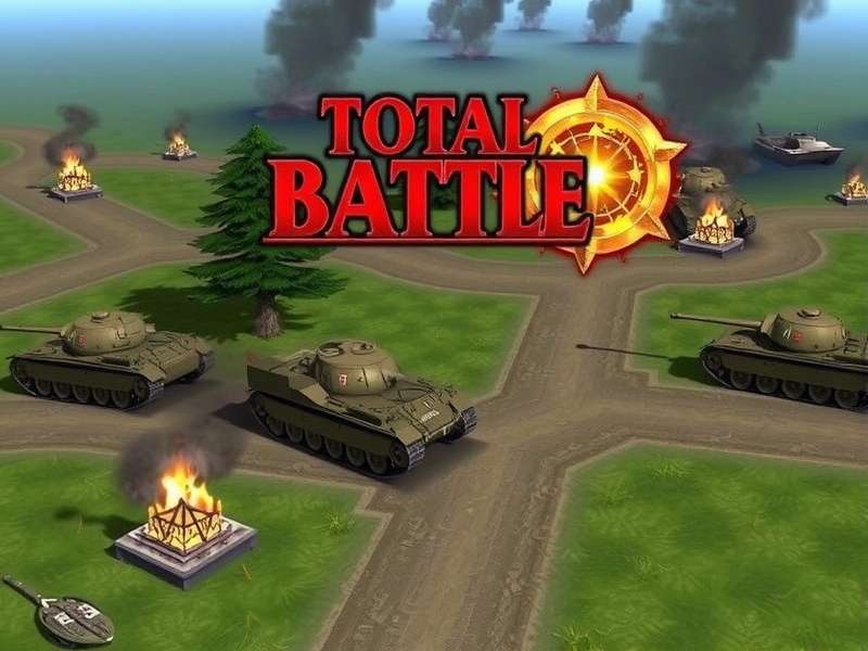 Total Battle tactical war game battlefield with soldiers and siege weapons