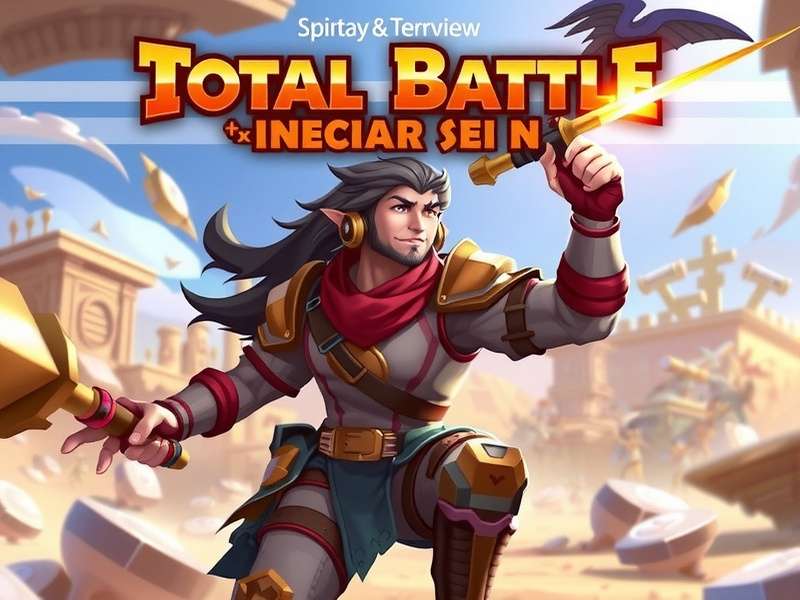 Total Battle game interface showing login screen with Iniciar Sesi N button