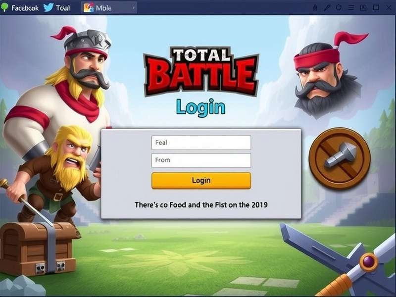 Total Battle Facebook Login screen showing connect with Facebook button on mobile device